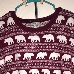 Snow Bear Wine White Bass Sweater